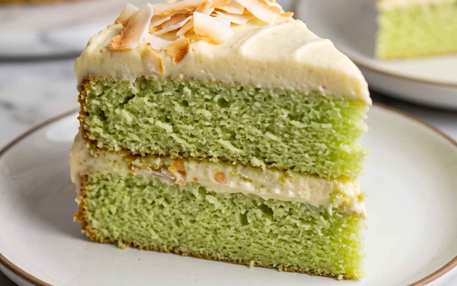 Pandan Coconut Cake