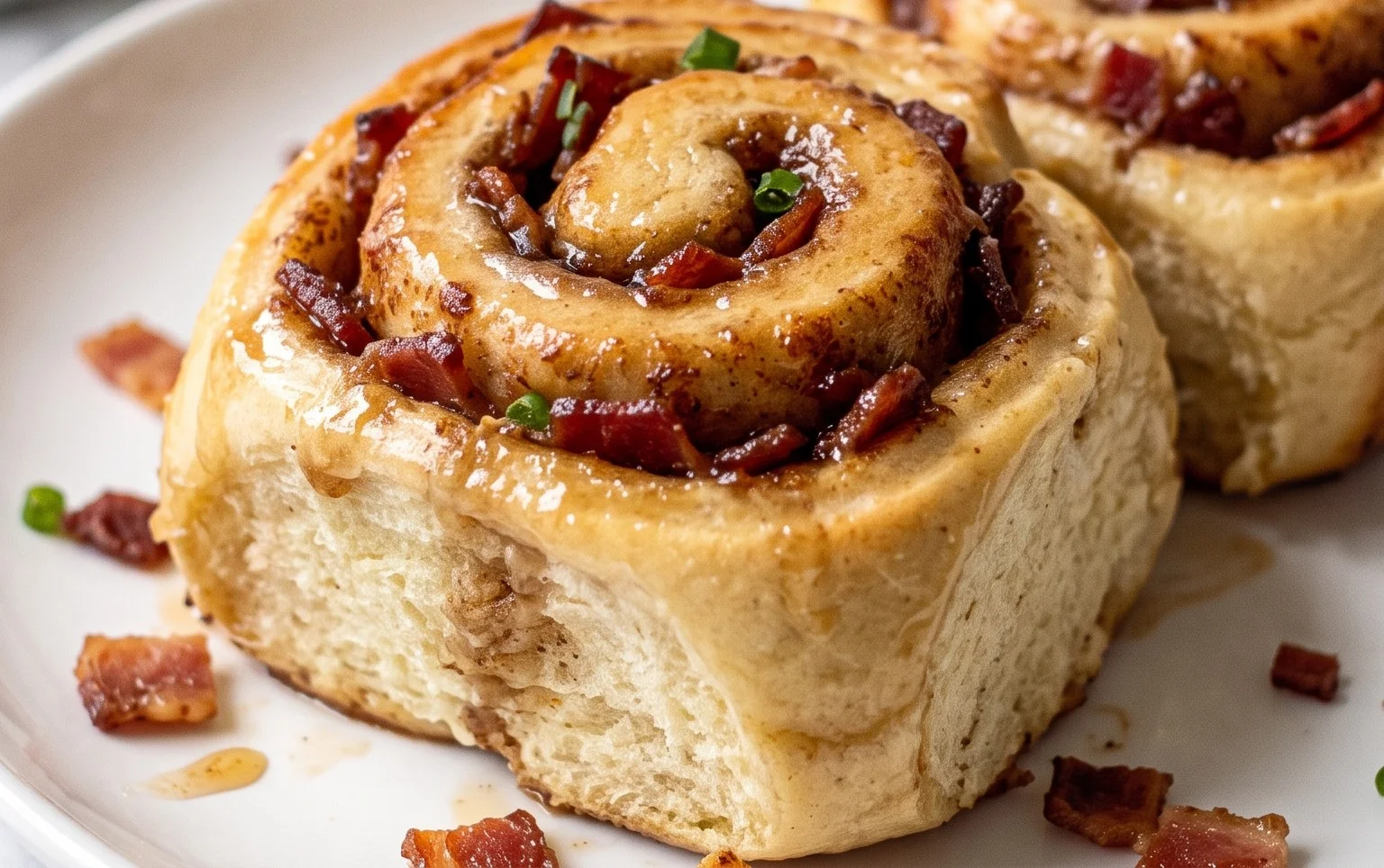 Easy Maple Beef Bacon Cinnamon Rolls