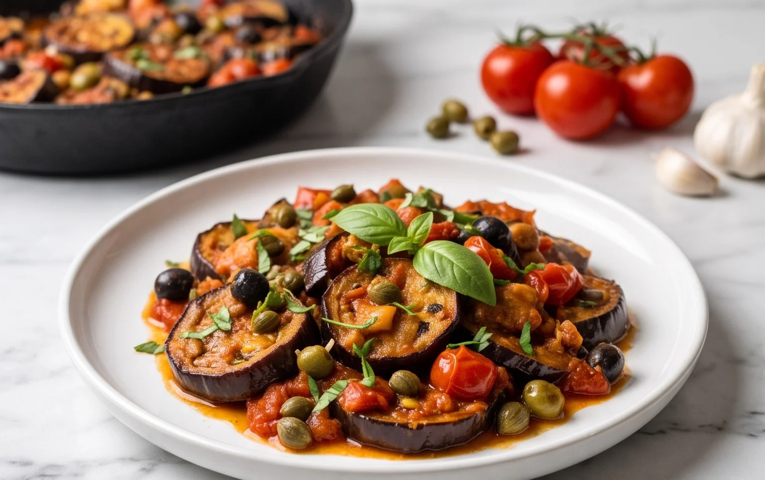 Aubergine Puttanesca : Voyage Méditerranéen Épicé